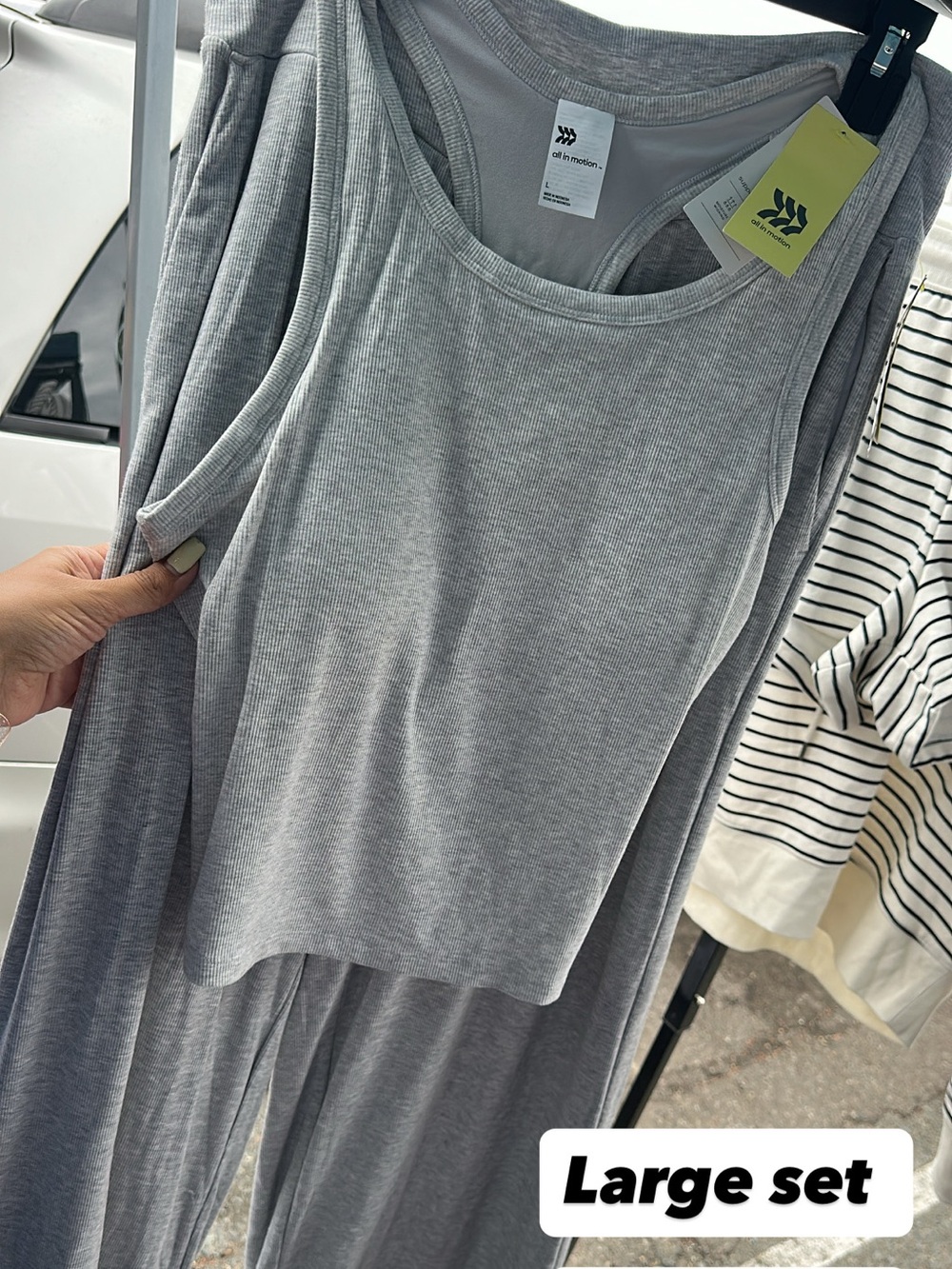 all in motion Gray Ribbed Tank & Lounge Pants Set